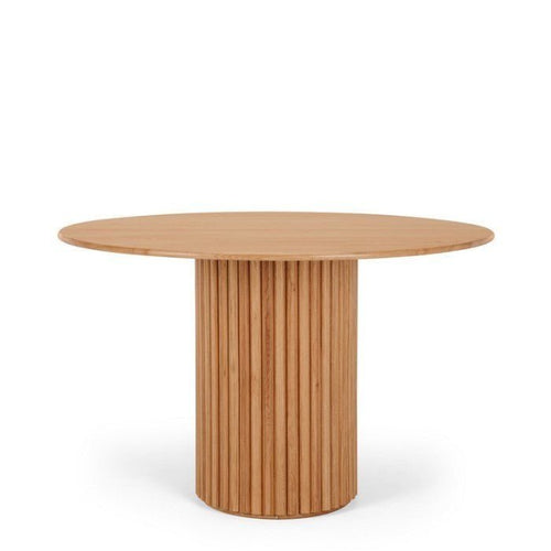 Rho Dining Table Round 1200dia - Natural or Black Oak - Paulas Home & Living