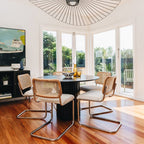 Rho Dining Table Round - Black Oak (1200dia) - Paulas Home & Living