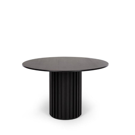 Rho Dining Table Round - Black Oak (1200dia) - Paulas Home & Living
