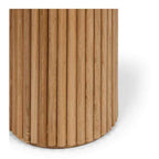 Rho Side Table Natural Oak with Travertine Top - 500dia - Paulas Home & Living