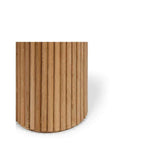 Rho Side Table with Travertine Top - 500dia - Paulas Home & Living