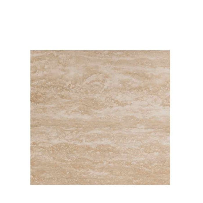 Rho Side Table with Travertine Top - 500dia - Paulas Home & Living