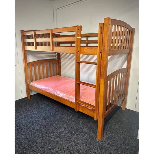 Riley Bunk - King Single - Walnut (Suitable for Commercial) - Paulas Home & Living