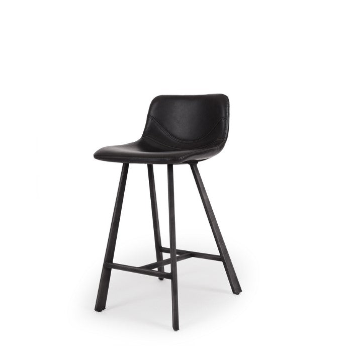 Rustic Barstool PU - Black - Paulas Home & Living