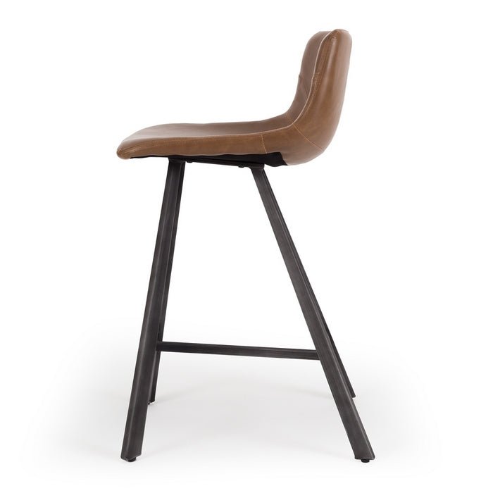 Rustic Barstool PU - Cognac - Paulas Home & Living