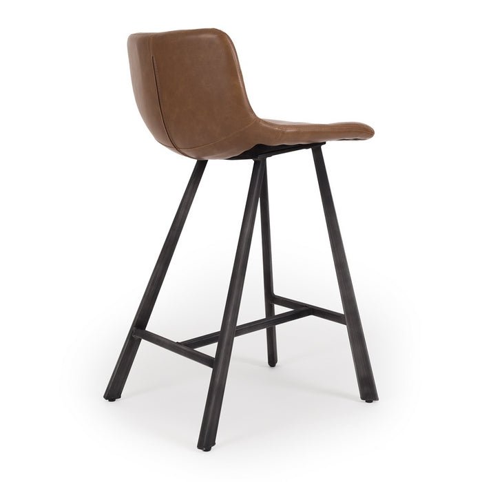 Rustic Barstool PU - Cognac - Paulas Home & Living