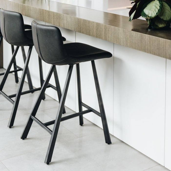 Rustic Barstool PU - Grey - Paulas Home & Living