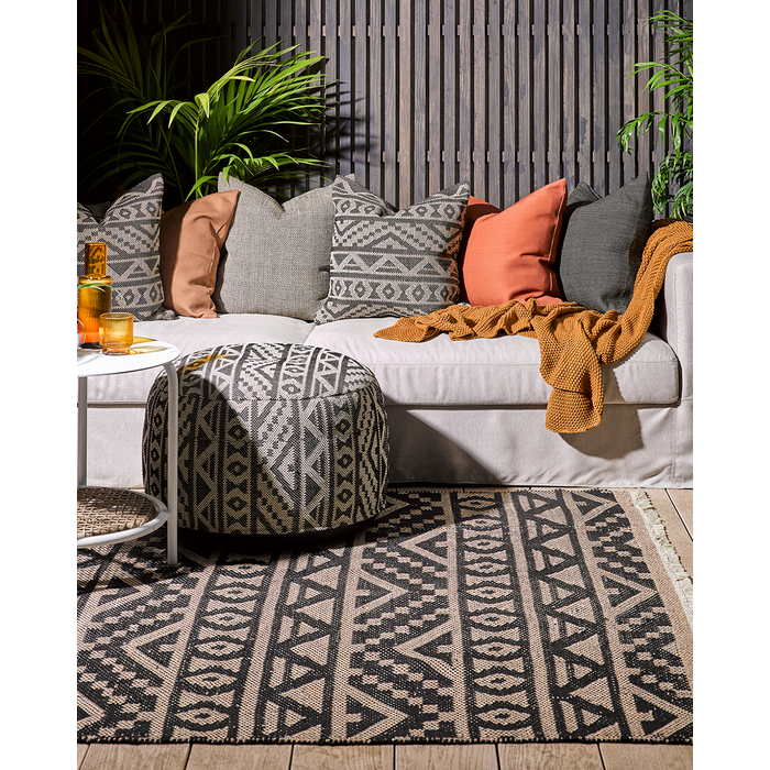 Sifiso Outdoor Rug - Black/Taupe - Paulas Home & Living