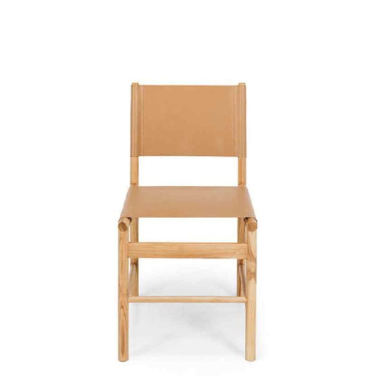 Ned Dining Chair - Saddle (Teak & Leather)