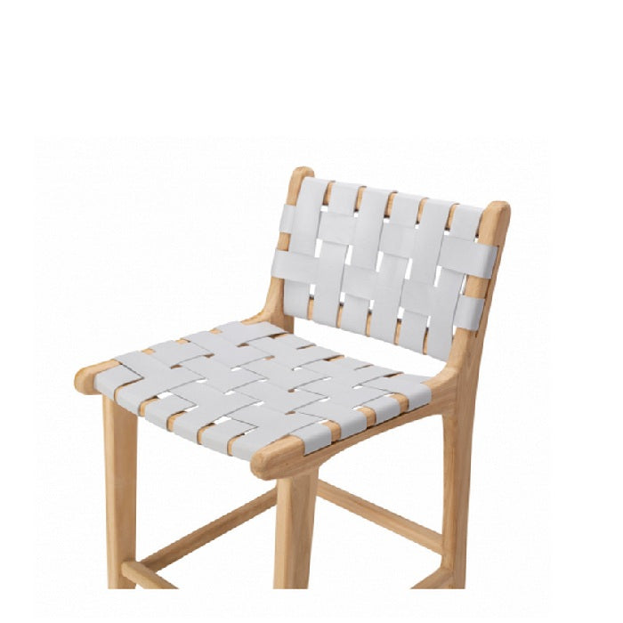 Indo Barstool High Back 650SH - Woven leather