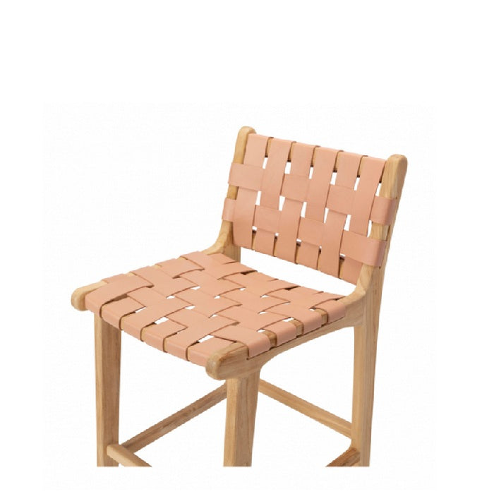 Indo Barstool High Back 650SH - Woven leather