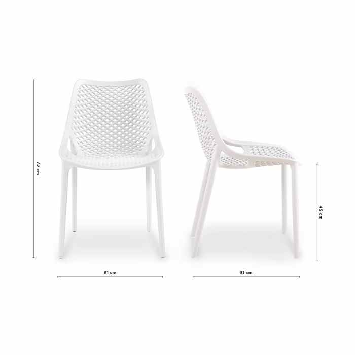 Soprano Outdoor Chair - White (Stackable) - Paulas Home & Living