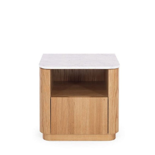Stash 1 Dr Bedside - Marble Top & Oak - Paulas Home & Living