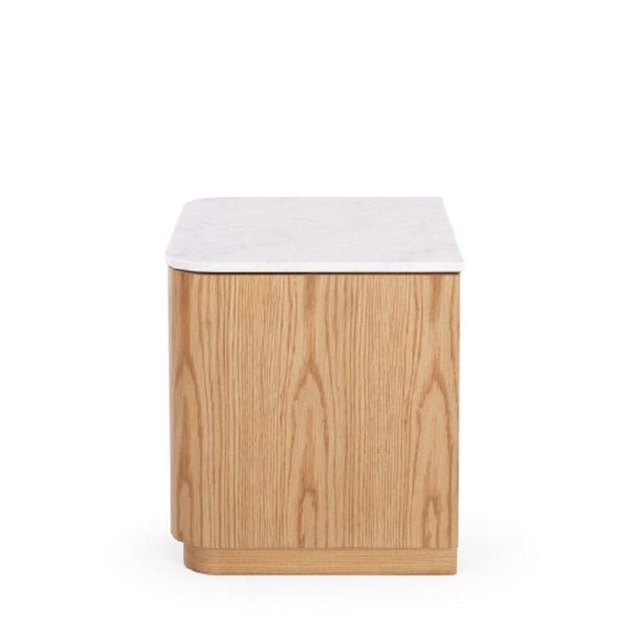 Stash 1 Dr Bedside - Marble Top & Oak - Paulas Home & Living