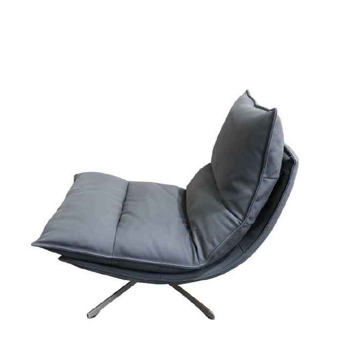 Staten Swivel Chair - Black leather - Paulas Home & Living