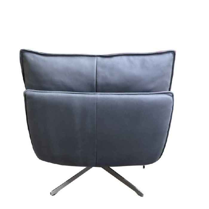 Staten Swivel Chair - Black leather - Paulas Home & Living