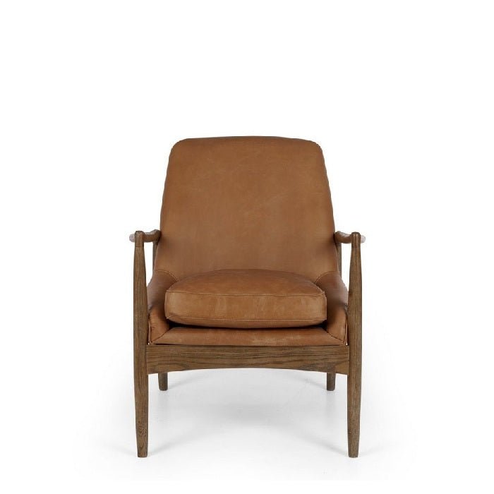 Steiner Armchair Cognac  Leather - Paulas Home & Living