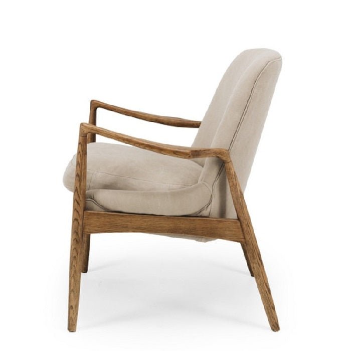 Steiner Armchair FULL Canvas Cement - Paulas Home & Living
