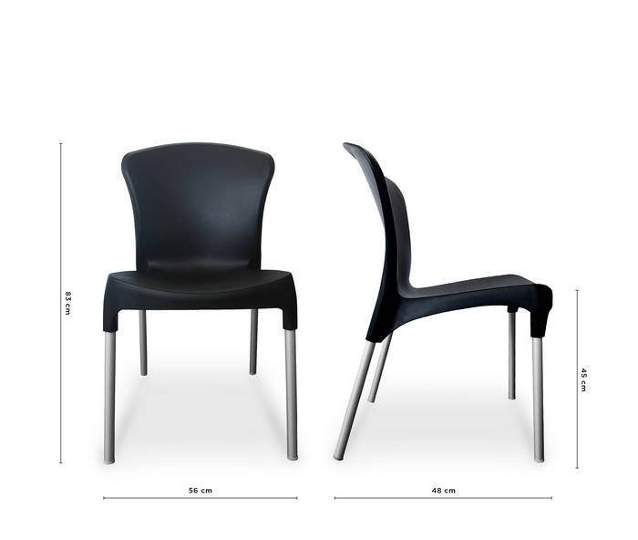 Stella Chair – Black (Stackable) - Paulas Home & Living