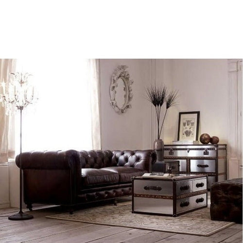Stonyhurst Coffee Table - Brushed Stainless Steel - Paulas Home & Living
