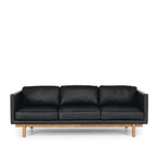 Strada 3 Seater - Black Leather - Paulas Home & Living