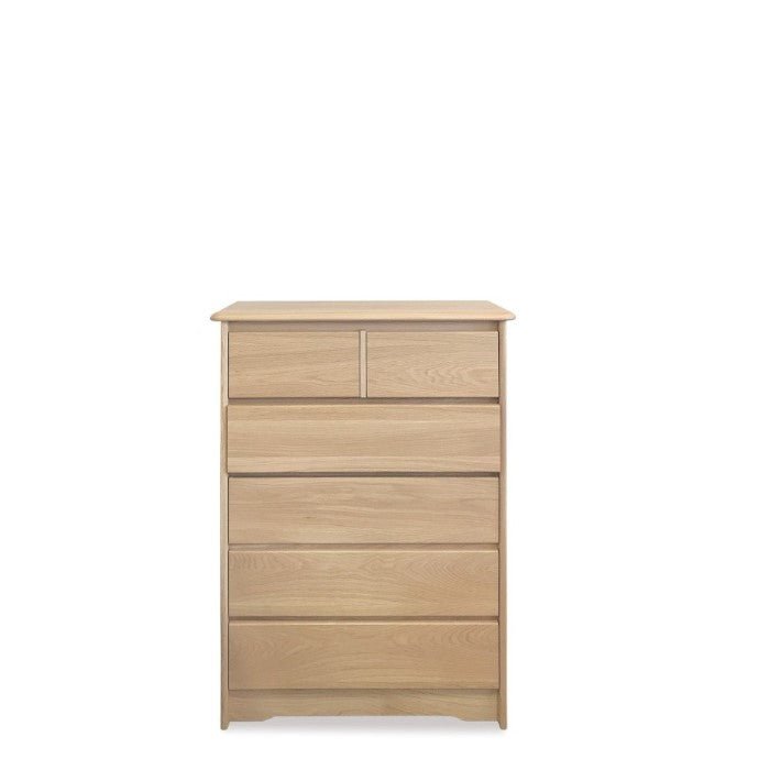 Strada BR 6 Drawer Tallboy - Oak - Paulas Home & Living