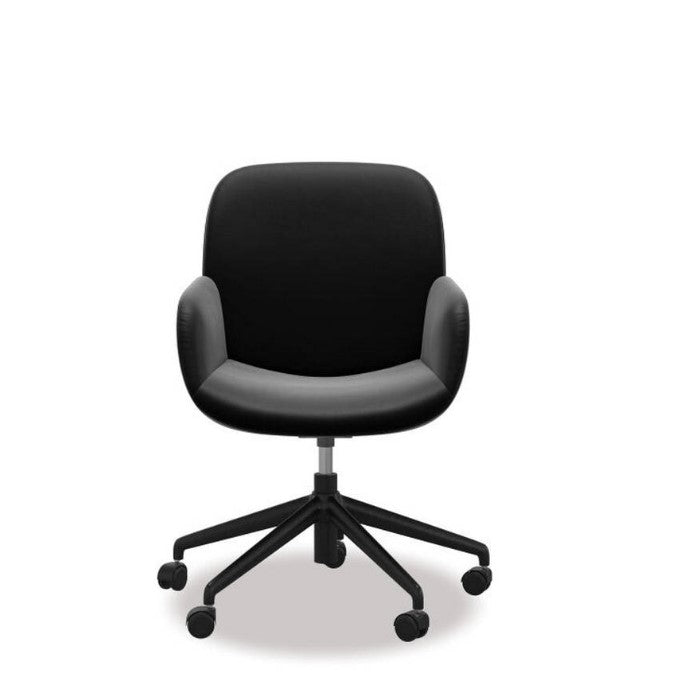 Stressless® Bay Leather Home Office Chair - Low Back (Paloma Black) - Paulas Home & Living