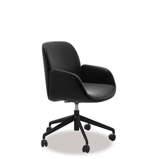 Stressless® Bay Leather Home Office Chair - Low Back (Paloma Black) - Paulas Home & Living