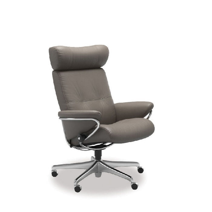 Stressless Berlin Leather Home Office Chair - Adjustable Headrest (Velaro) - Paulas Home & Living