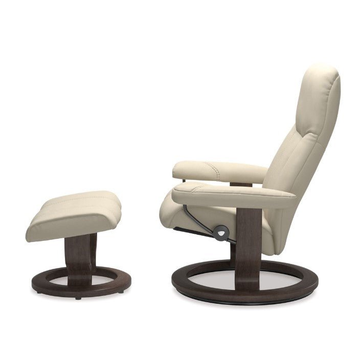 Stressless® Consul Large Leather Recliner - Classic Base (Batick Cream) - Paulas Home & Living