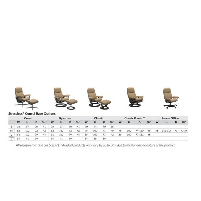 Stressless® Consul Large Leather Recliner - Classic Base (Batick Cream) - Paulas Home & Living