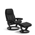 Stressless® Consul Leather Recliner Classic Base - Special Buy (Batick Black) - Paulas Home & Living