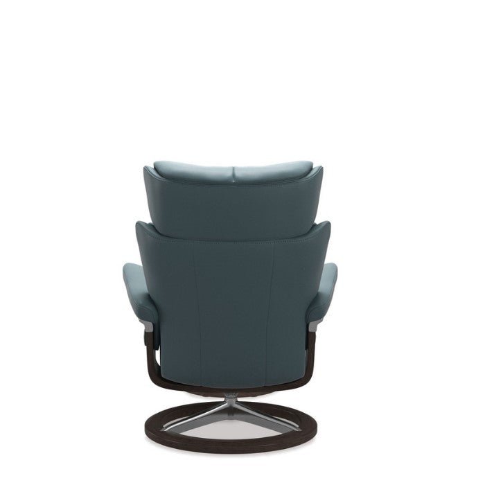 Stressless® Magic Large Leather Recliner - Signature Base (Paloma Teal Blue) - Paulas Home & Living