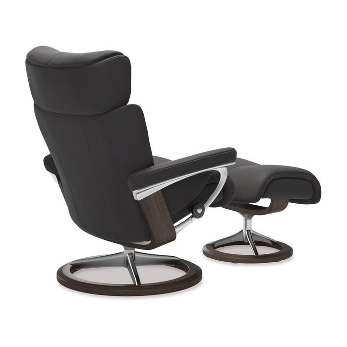 Stressless® Magic Medium Leather Recliner - Signature Base (Paloma Rock) - Paulas Home & Living