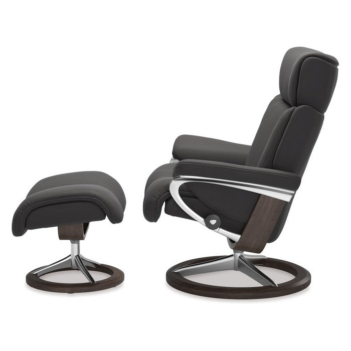 Stressless® Magic Medium Leather Recliner - Signature Base (Paloma Rock) - Paulas Home & Living
