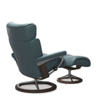 Stressless® Magic Medium Leather Recliner - Signature Base (Paloma Teal Blue) - Paulas Home & Living