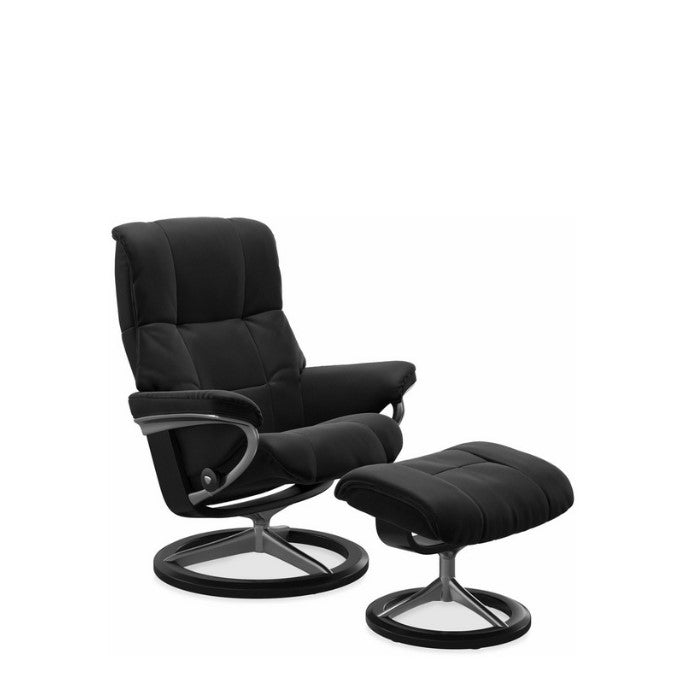 Stressless® Mayfair Medium Leather Recliner - Signature Base (Paloma Black) - Paulas Home & Living