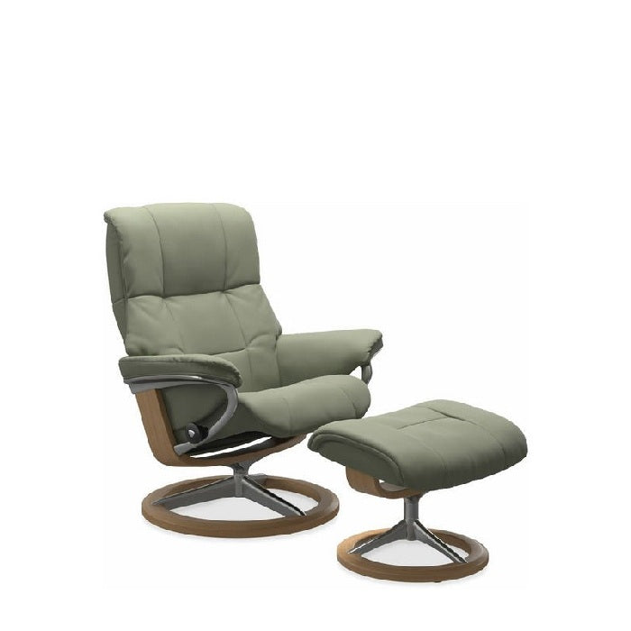 Stressless® Mayfair Medium Leather Recliner - Signature Base (Paloma Shadow Green) - Paulas Home & Living