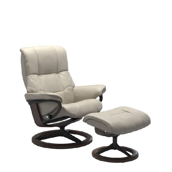 Stressless® Mayfair Medium Leather Recliner - Signature Base (Velaro Light Grey) - Paulas Home & Living