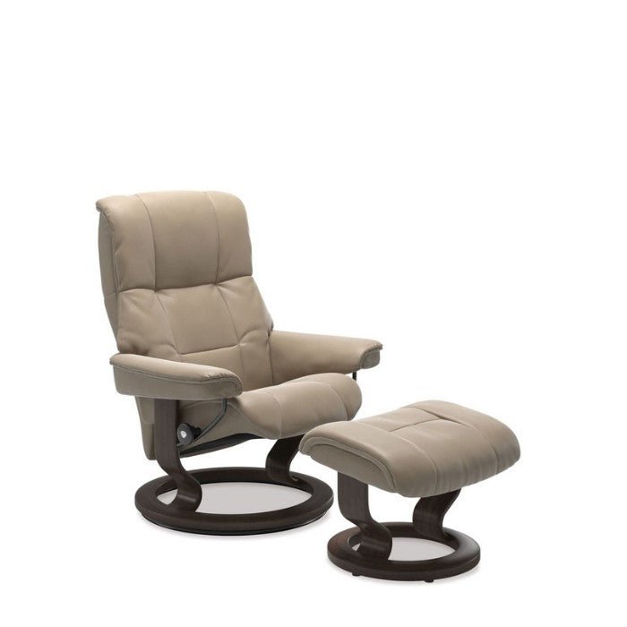 Stressless® Mayfair Small Leather Recliner - Classic Base (Cori Fog) - Paulas Home & Living