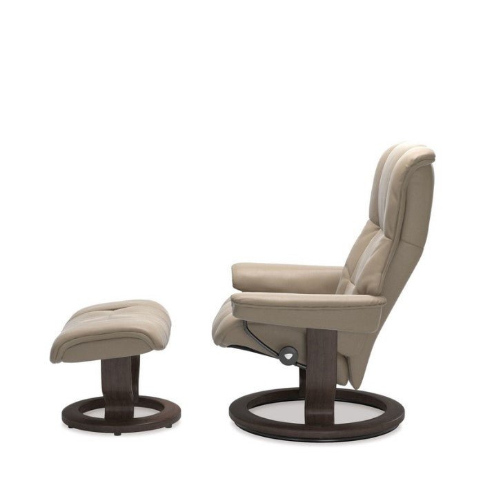 Stressless® Mayfair Small Leather Recliner - Classic Base (Cori Fog) - Paulas Home & Living