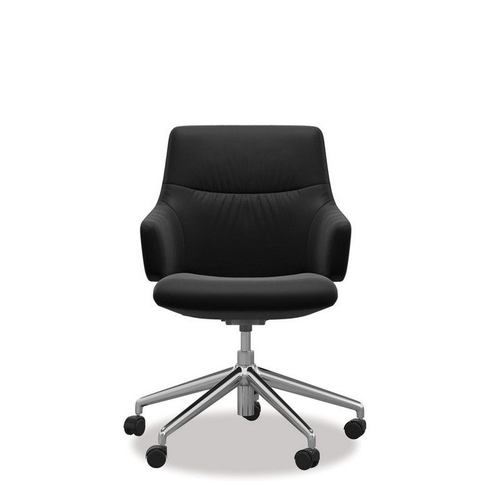 Stressless® Mint Leather Home Office Chair - Low Back (Paloma Black) - Paulas Home & Living