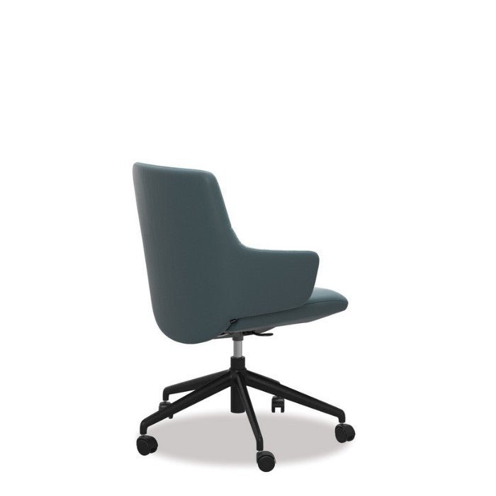 Stressless® Mint Leather Home Office Chair - Low Back (Paloma Teal Blue) - Paulas Home & Living