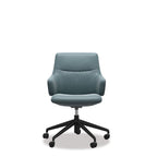 Stressless® Mint Leather Home Office Chair - Low Back (Paloma Teal Blue) - Paulas Home & Living