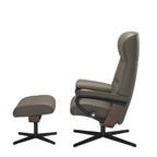 Stressless® Philip Medium Leather Recliner - Cross Base (Velaro Forest Green) - Paulas Home & Living