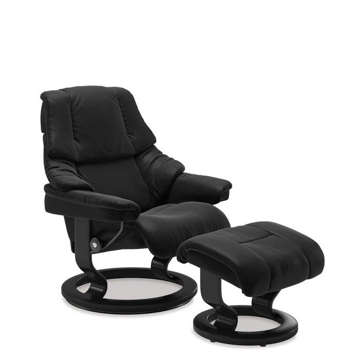 Stressless® Reno Large Leather Recliner - Classic Base (Paloma Black) - Paulas Home & Living