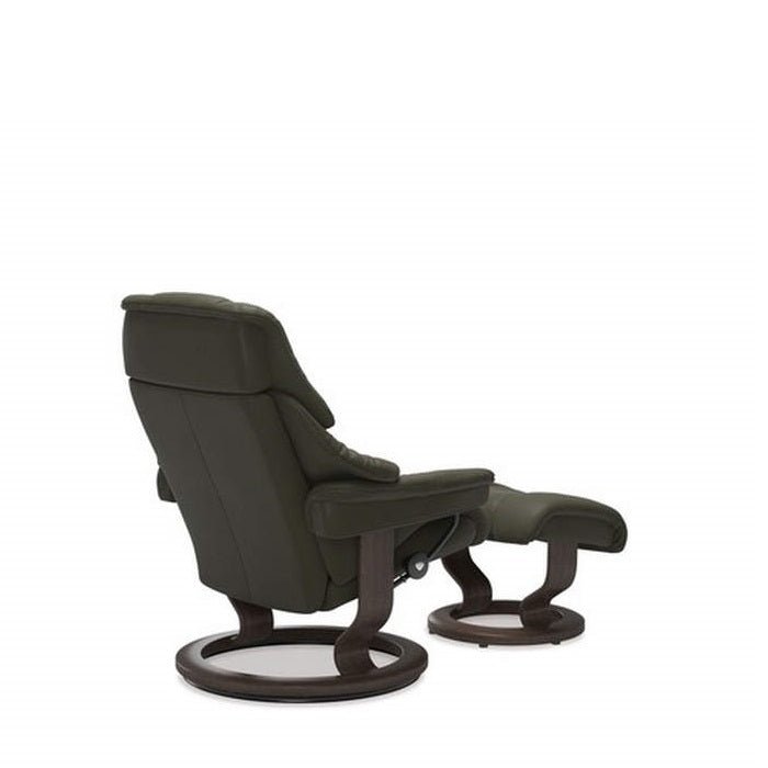 Stressless® Reno Medium Leather Recliner - Classic Base (Paloma Dark Olive) - Paulas Home & Living