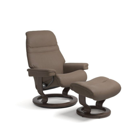 Stressless® Sunrise Leather Recliner - Classic Base - Special Buy (Batick Mole) - Paulas Home & Living