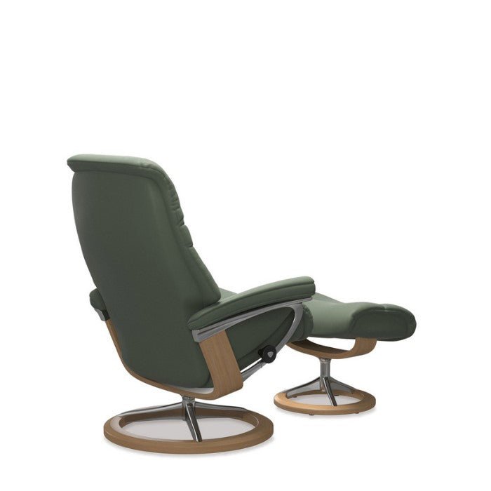 Stressless® Sunrise Leather Recliner - Signature Base - Batick Thyme Green - Paulas Home & Living