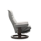 Stressless® Sunrise Medium Leather Recliner - Classic Power - Special Buy (Batick Platinum Grey) - Paulas Home & Living